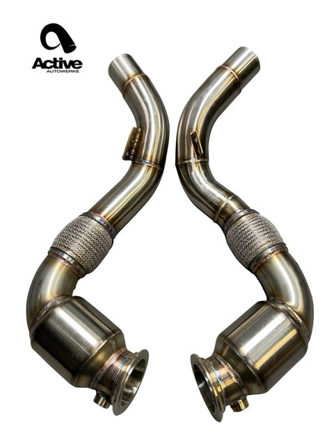 Active Autowerke S63 N63 GESI Catted Downpipes | V8 BMW X5 M and X6 M X5 X6 550i 650i - From 2014 +