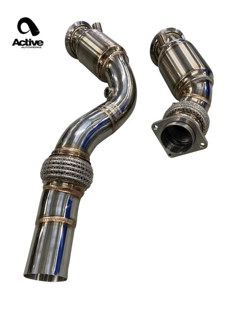 Active Autowerke F8X BMW S55 M2C / M3 / M4 Downpipes w GESI G-Sport Cats