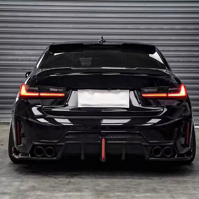 Gloss Black Rear Diffuser with LED Light for G20 LCI M340i